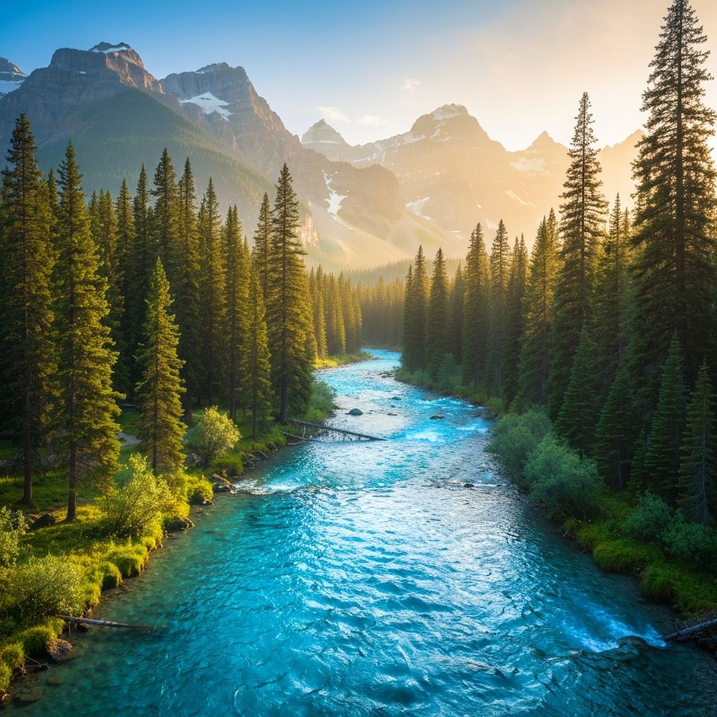 Mountain river background